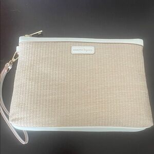 Nanette Lepore Beige and White Wristlet